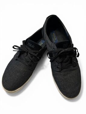 Great Polo Men’s sneakers size 10D gray trimmed in black that ships Free!